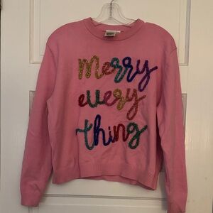 Queen of Sparkles Merry Everything Girls 2XL sweater